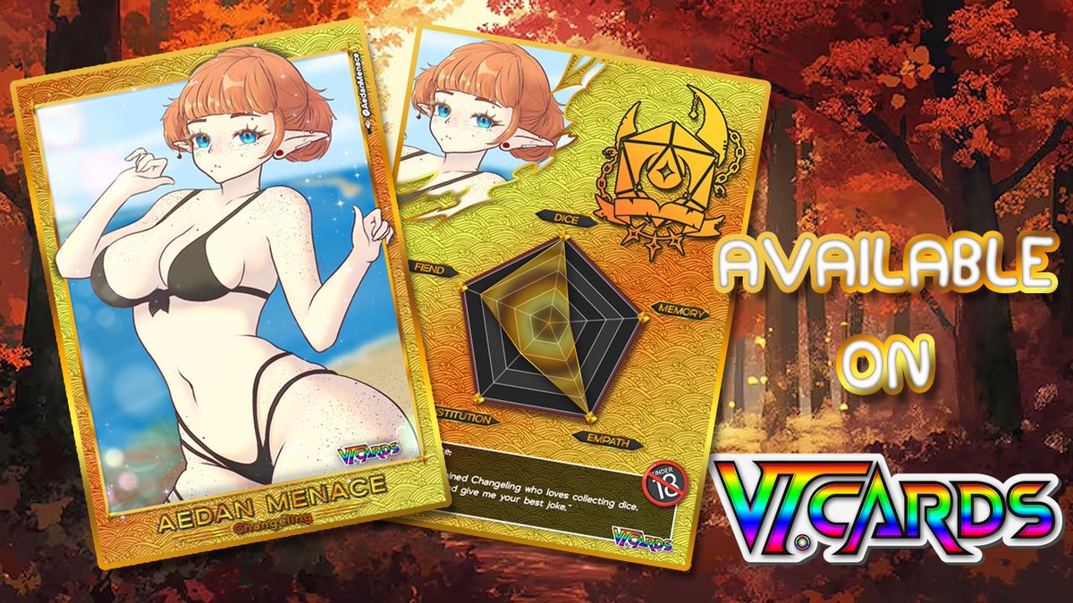 VT.Cards (@_vtcards_) on Twitter photo 🌙✨ Official Release! ✨🌙
Shifting forms and weaving mischief—<a href="/AedanMenace/">{18+}🎲Menace🌙 UNCAPPED SUBATHON</a>, the changeling, has their own VTuber trading card!
Embrace the magic of transformation and claim yours today
👉 VT-cards.com/product/aedan-m
#VTuber #TradingCards 🌙✨ Official Release! ✨🌙
Shifting forms and weaving mischief—<a href="/AedanMenace/">{18+}🎲Menace🌙 UNCAPPED SUBATHON</a>, the changeling, has their own VTuber trading card!
Embrace the magic of transformation and claim yours today
👉 VT-cards.com/product/aedan-m
#VTuber #TradingCards