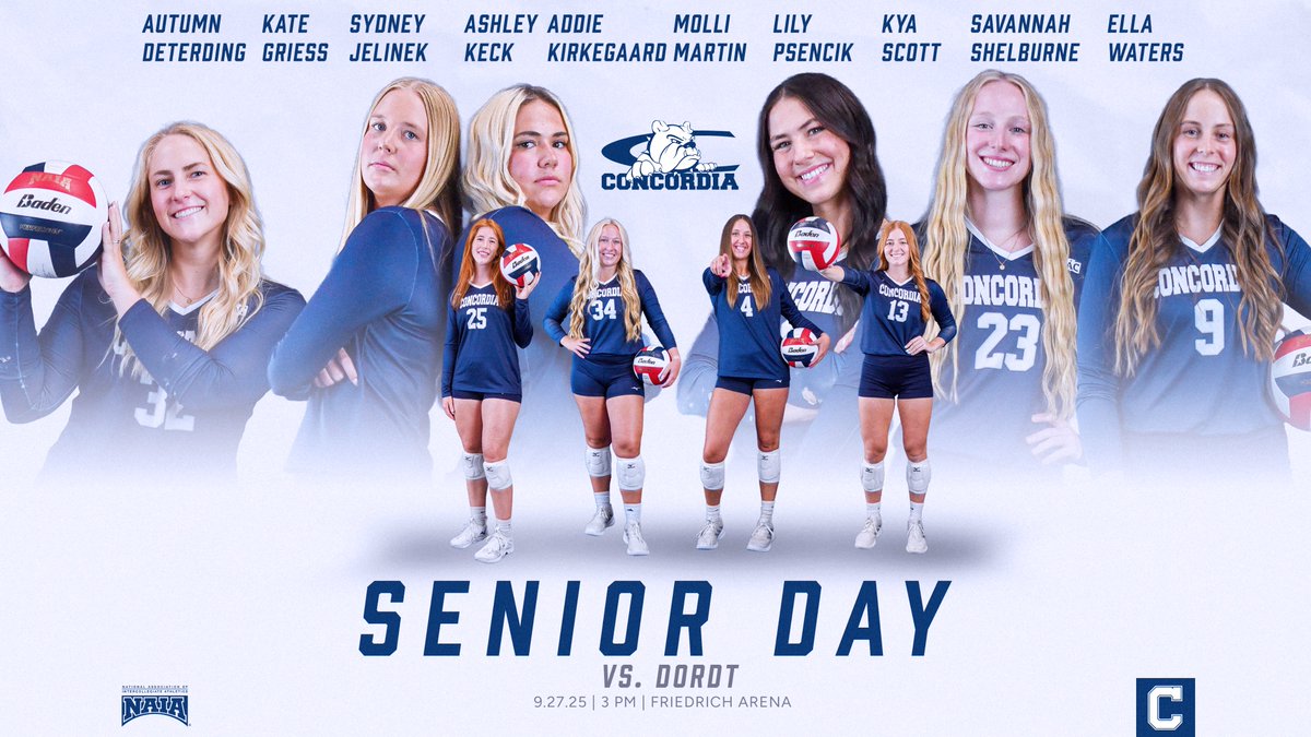 🏐 GAMEDAY-Senior Day! 🏐

(2) <a href="/cunevolleyball/">Concordia Bulldogs Volleyball</a> vs Dordt

🕐 3 PM
📍 Friedrich Arena (Seward, NE)
📺 gpacnetwork.com/cune/
📊 naiastats.prestosports.com/sports/wvball/…
🎟️ cune.edu/athletics/tick…