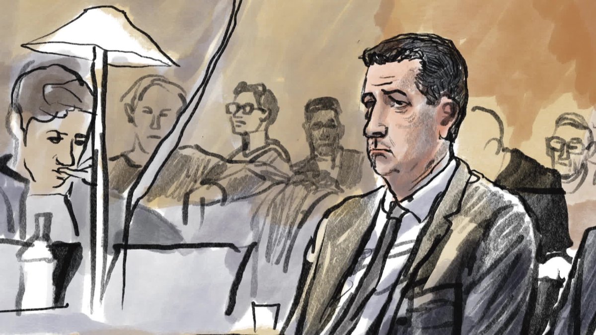 Procès #sextape à #SaintEtienne : "Si la moindre culpabilité était retenue contre moi, je démissionnerai de mes mandats dès le délibéré, quand bien même, je ferai appel". Gaël Perdriau à la reprise de l'audience ce vendredi, à #Lyon (dessin E.Prost)
france3-regions.franceinfo.fr/faits-divers/c…