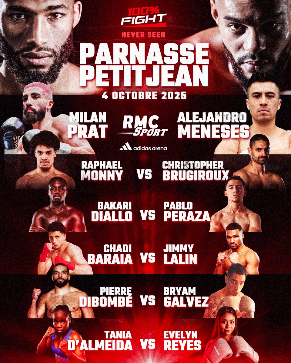 🚨 RMC SPORT T’OFFRE TES PLACES POUR LES DÉBUTS EN BOXE ANGLAISE DE SALAHDINE PARNASSE !!

🎁 Pour participer, abonne-toi à notre compte, RT ce tweet et donne nous ton prono pour le combat Parnasse 🆚 Petitjean !
