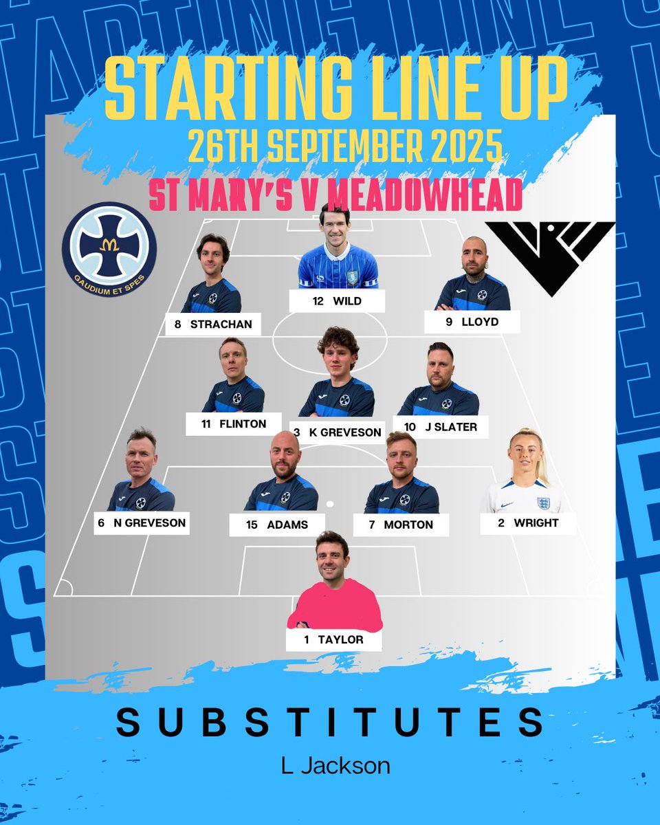 Gosforth the venue again tonight for the 2nd part of the Meadowhead double header. Here is your line up for the Marians. #smfc