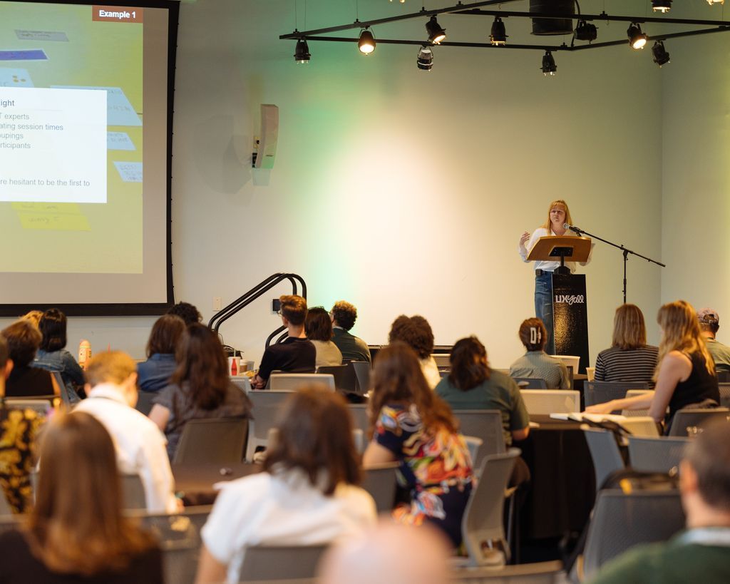UX Y’all Conference (@uxyall) on Twitter photo “Normalize failure — it is a part of the process.”
Sara Weir reminded us that UX rarely goes perfectly, and shared a toolkit for turning flawed tests and failed prototypes into useful insights.
#UXYall2025 #DesignConference #UserExperience #DesignToolkit
📸 <a href="/tommycoyote_/">TOMMY COYOTE</a> “Normalize failure — it is a part of the process.”
Sara Weir reminded us that UX rarely goes perfectly, and shared a toolkit for turning flawed tests and failed prototypes into useful insights.
#UXYall2025 #DesignConference #UserExperience #DesignToolkit
📸 <a href="/tommycoyote_/">TOMMY COYOTE</a>