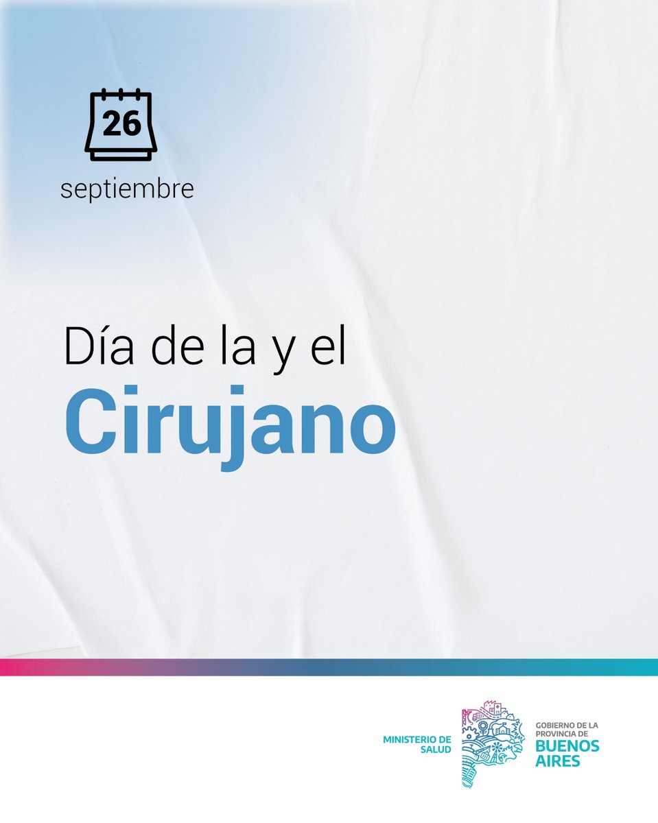 En el Día de las y los Cirujanos, reconocemos su rol clave en el sistema sanitario. Con precisión, dedicación y formación constante, salvan vidas y mejoran la calidad de vida de miles de personas 🙌🏼.

¡Gracias por su entrega y compromiso con el cuidado de la salud!