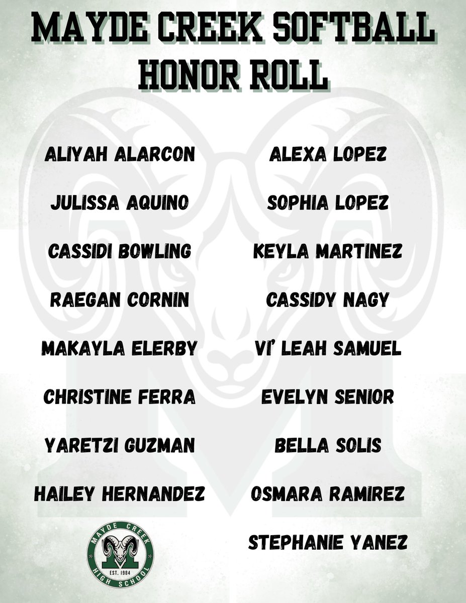 Proud of the hard work our athletes are putting in on and off the field! A special shoutout to those who went above and beyond and earned Honor Roll for the first six weeks—way to set the standard! 📚🥎