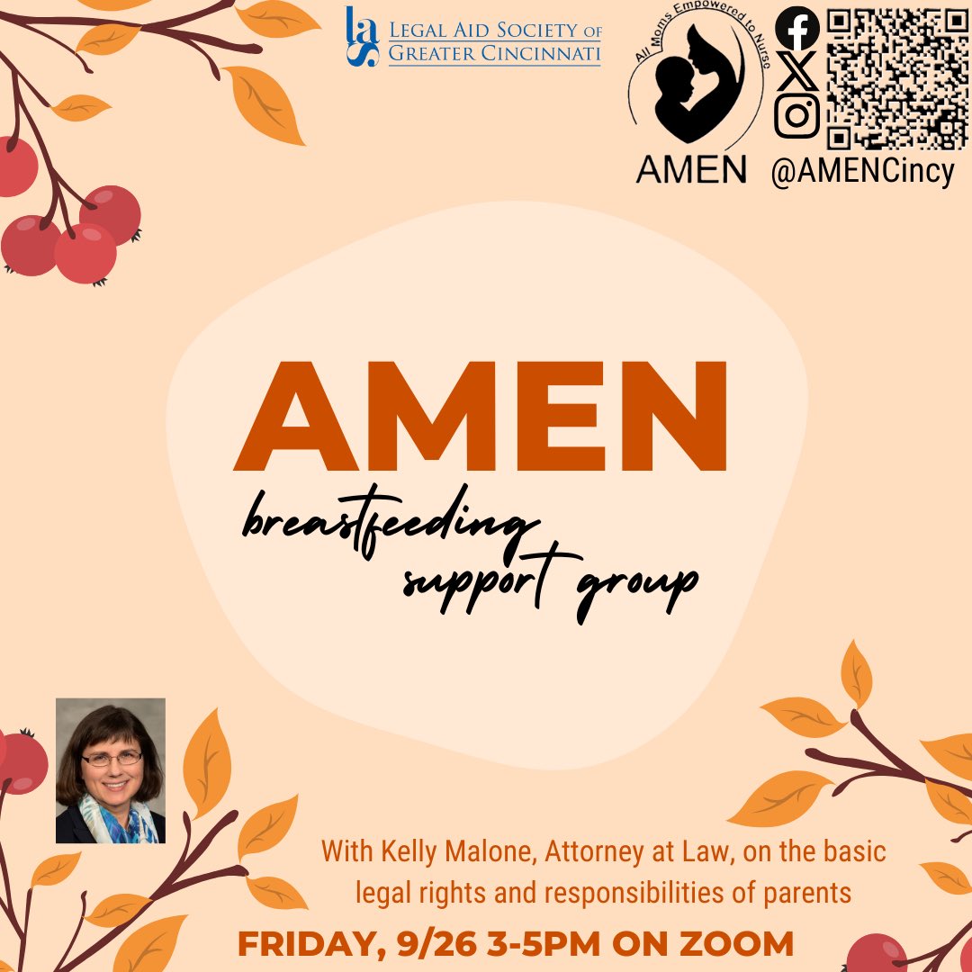 AMEN today!  Sept 26th, 3-5 with special guest!  Join us for breastfeeding support!  <a href="/CradleCincy/">Cradle Cincinnati</a> <a href="/QVCincy/">Queens Village</a> <a href="/SWOhioBFC/">Southwest Ohio Breastfeeding Coalition</a> <a href="/HamCoHealth/">Hamilton County Public Health</a> <a href="/cincihealthdept/">Cincinnati Health</a>