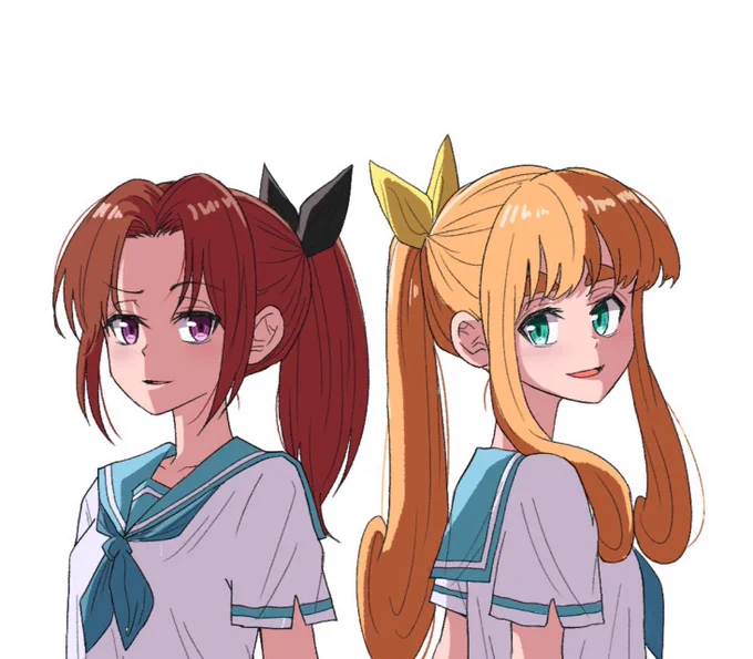 これはお互いの概念(デカリボン×ポニテ)が混ざりあったなかよし川 #なかよし川 #響けユーフォニアム #サンフェス26