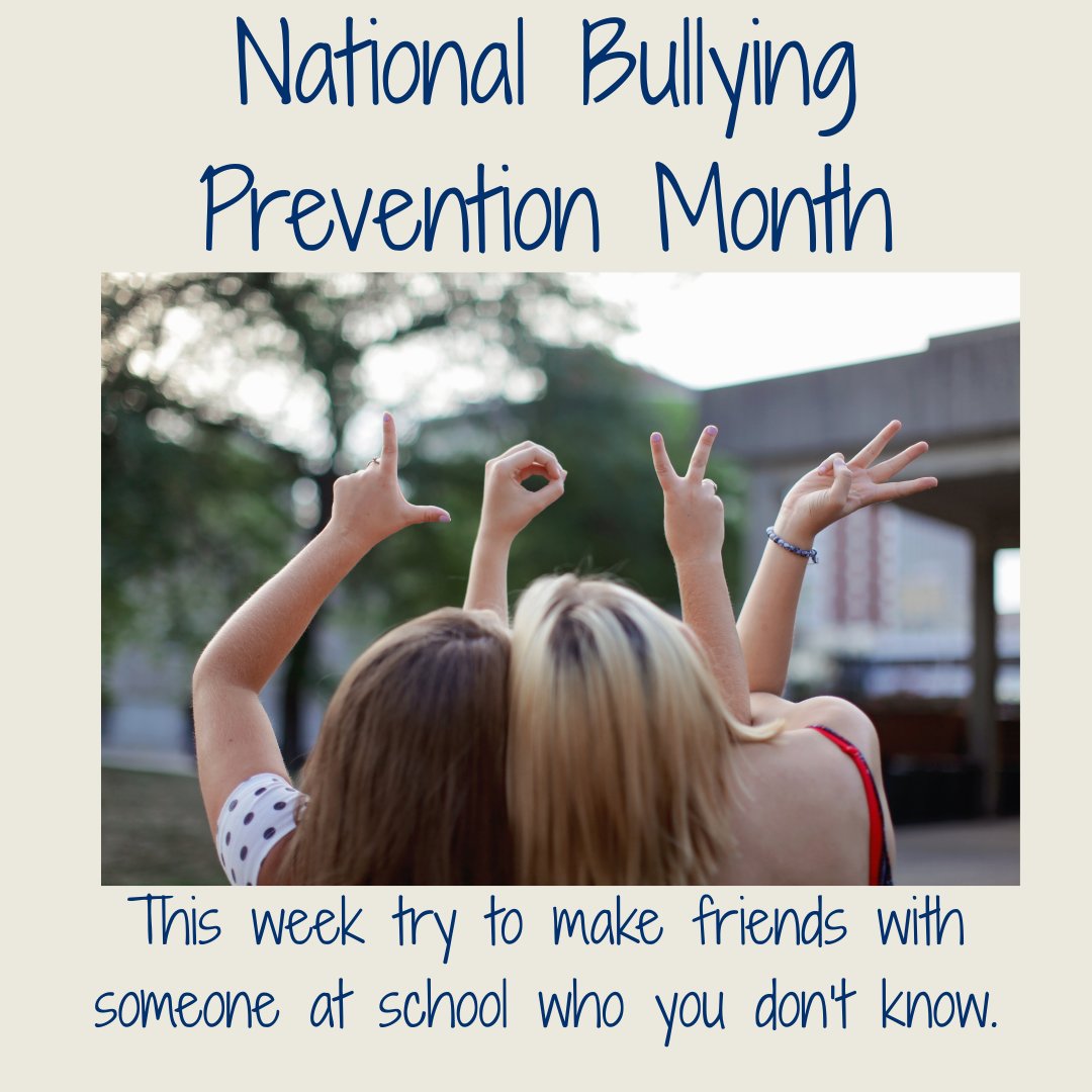 Since 2006, October has been a time to acknowledge that bullying has devastating effects on children and families such as school avoidance, loss of self-esteem, increased anxiety, and depression. Take steps today to  connect with others to prevent bullying.