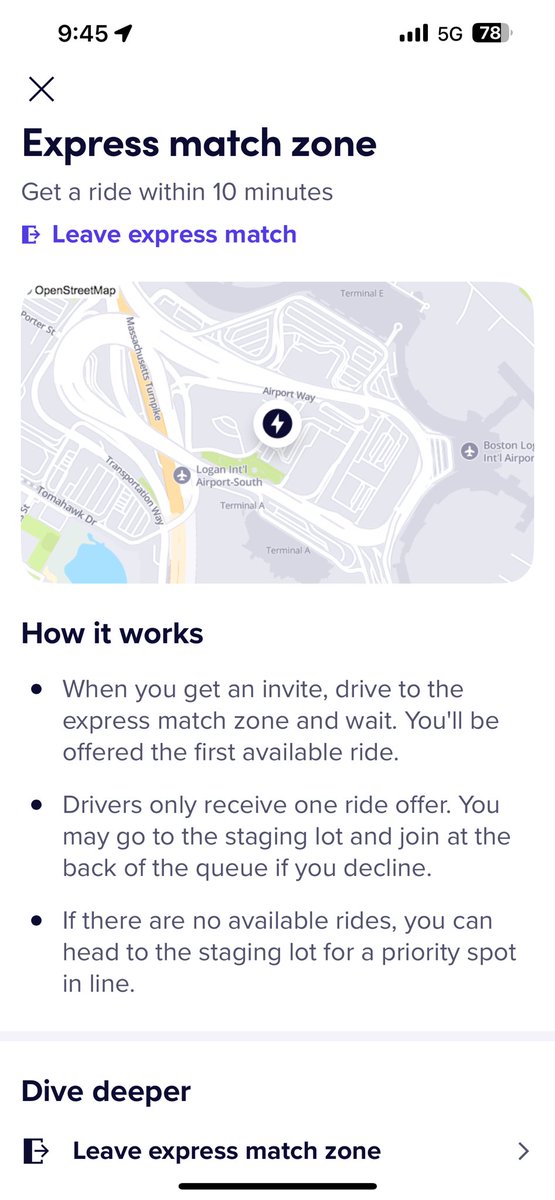 BOSuberdrivers's tweet photo. @Lyft Express Match at Boston Logan is a lie. It not only costs you money and time, but it also forces you out of the Uber queue so you lose your place and opportunities with other platforms.  Over an hour now. “10 minutes or less”.. https://t.co/xWXyywy0H5