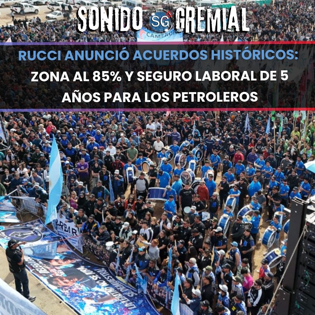 ✊💰✅ <a href="/MarceloRucciNqn/">Marcelo Rucci</a>  anunció acuerdos históricos: zona al 85% y seguro laboral de 5 años para los <a href="/sindpetroleros/">Sindicato de Petroleros Privados</a> 
📑“Hemos dejado la propuesta sobre la mesa: algunas empresas firmaron; otras no. Si no lo hacen, nos van a tener en los yacimientos”
🔴🔵
sonidogremial.com.ar/rucci-anuncio-…