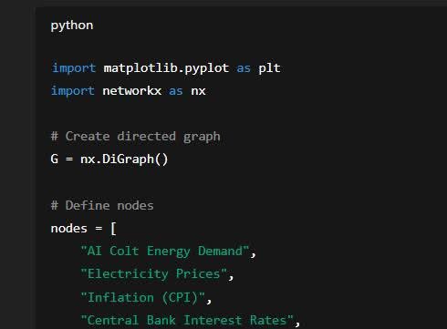 1RudyWatson's tweet image. “Up early—Dominic Coping runnin’ his script faster than a company store mintin’ scrip, only now the scrip’s called stable coins.”
#coding #python #pythonprogramming #RegimeShiftStats #CorrelationMatrix #VARModeling