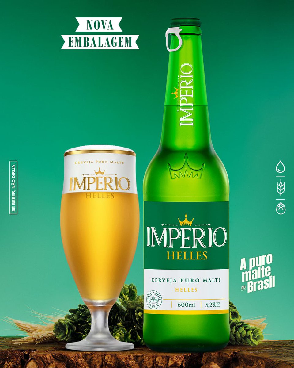 cleberfaria30's tweet photo. Agora você também pode apreciar a Império Helles em garrafa de 600ml. 

Aproveite esse lançamento para degustar essa cerveja saborosa e única, produzida com a mais tradicional receita alemã. 

Império Helles é a escolha certa para quem não abre mão de tradição e qualidade em todos os momentos de ouro.

#CervejaImpério #ImpérioHelles #TradiçãoAlemã #Helles #PuroMalte