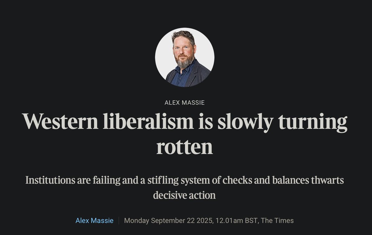 An op-ed in The Times claims that Western liberalism is in ‘slowly turning rotten’. If the same piece ran in Russian media, it would be dismissed as "propaganda" and promoting "Kremlin talking points."

Reality sounds different depending on where it's printed.