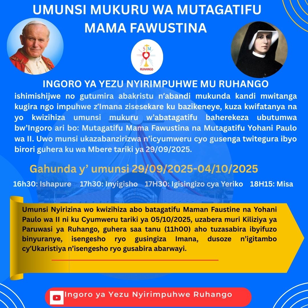 Ingoro ya Yezu Nyirimpuhwe Ruhango (@sjm_ruhango) on Twitter photo 