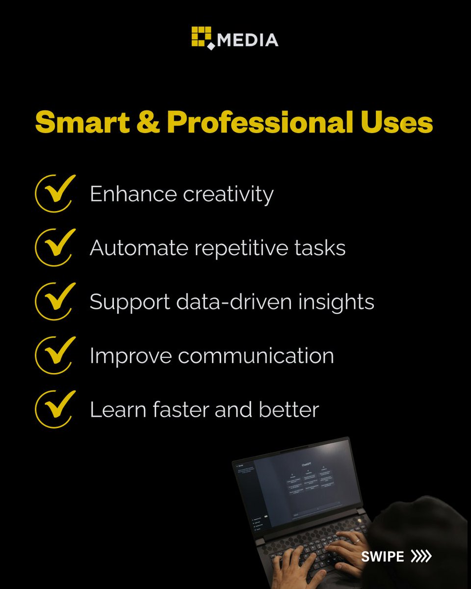 qubemedia_ai's tweet image. AI is a game-changer, but how we use it defines the real value. Use AI professionally to boost creativity, save time, and grow responsibly.  🤔✨#QubeMedia #ArtificialIntelligence #AIProfessional #AIforBusiness #EthicalAI #Productivity #FutureOfWork #ResponsibleAI