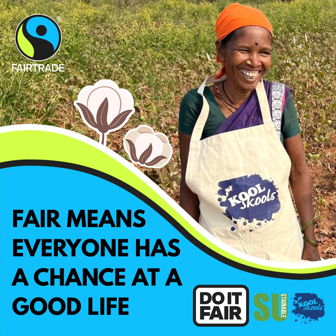 Fair means everyone has a chance at a good life. 
We trade fairly at every step of the supply chain.
With SUstainable Fairtrade clothing, you’re helping change the ugly face of the global textile industry.
Making it cleaner, fairer, and more human.
#DoItFair #fairtradefortnight
