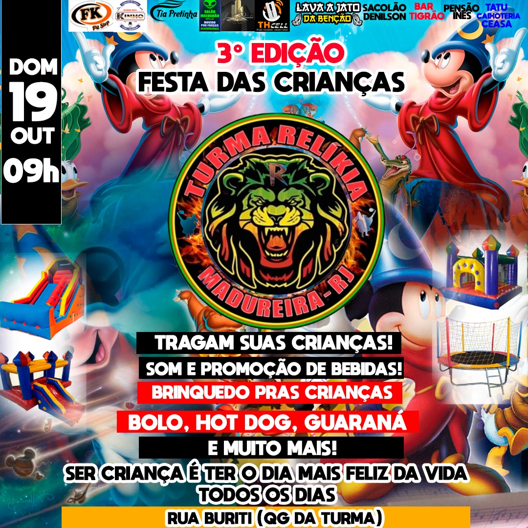 Vai sair mas uma edição pras nossas crianças dia 19 todos convidados tragam suas crianças 🥳🥳🥳🥳👶👶