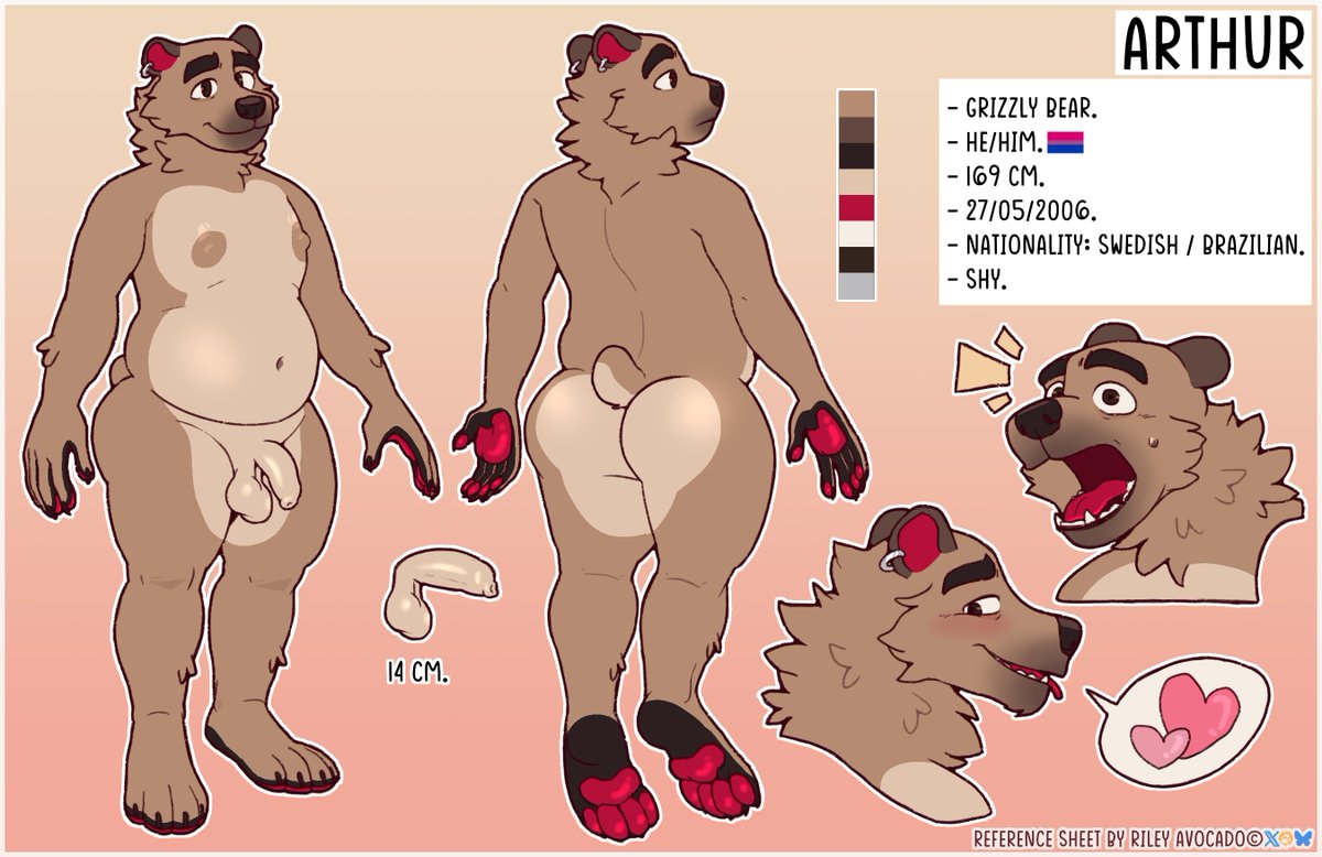 Man the craving to SQUEEZE this chonky bear 🥺💛💛
Reference sheet for @/CannedBear_