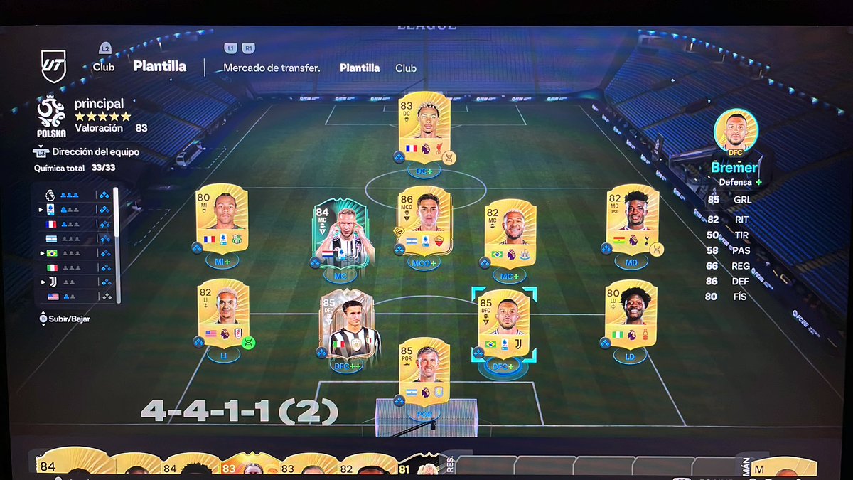 ikeriss4's tweet photo. @JuniorSintress este es mi equipo, mi intención es cambiar a koopmeiners por zubimendi sbc que saldrá, joelinton por tonali, dibu por maignan para la química y kudus por la carta de objetivos que sacarán, debéis hacerme a james?  es que aina me va de maravilla https://t.co/iUADclG3Iu