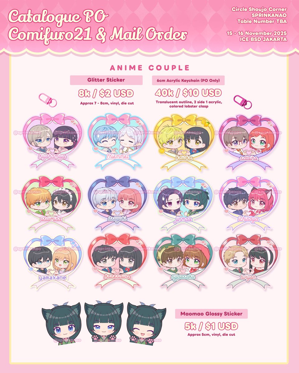 sprinkanao's tweet photo. #cf21catalogue #cf21 (3/8)
Card Captor Sakura
Tokyo Mew Mew
Wonderful Precure
Kimi to Idol Precure
Anime Couple
The Apothecary Diaries https://t.co/QDyTev1HoJ