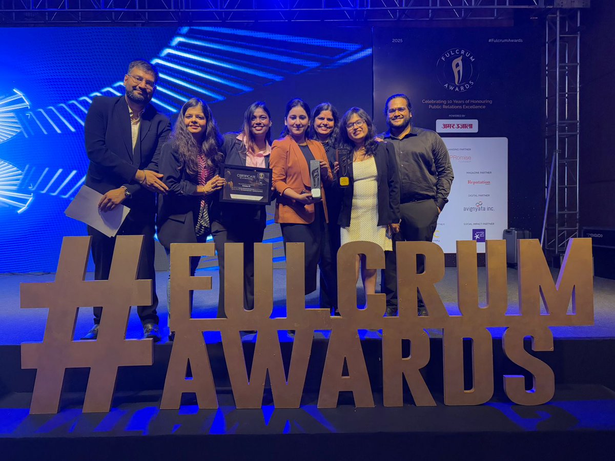 Cumulus_PR's tweet photo. ET Kaleido ✅ SABRE South Asia ✅ Fulcrum ✅
A home run for #Undekha with 3 Fulcrum Awards! 
Grateful for a year of recognition &amp; a Dehradun offsite filled with laughter, bonding &amp; memories #TeamWin #Awards https://t.co/GMjKC0gskP