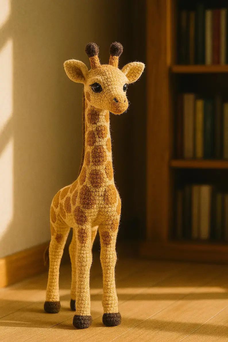 Realistic Giraffe Amigurumi Crochet Pattern – Standing Jungle Animal Toy weavecrochet.com/16707-realisti…