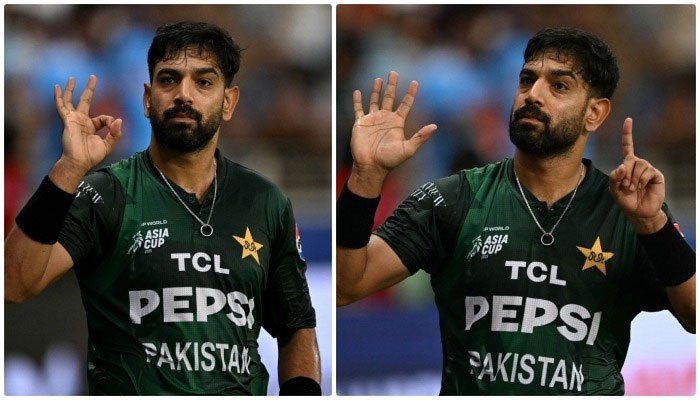 faizanlakhani's tweet image. During the hearing, when the referee asked Haris about signaling 6-0, the cricketer replied asking what was objectionable about 6-0?  He added that those who find it offensive should also explain what exactly they object to. 
- sources.