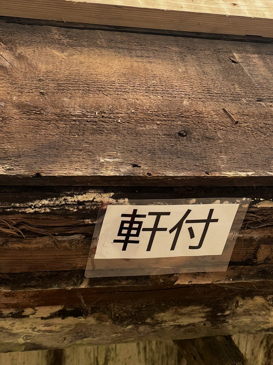 charo_drive's tweet photo. @Lazlos_Martini ヘルメットを装着しての見学になります👷
柱一本残さず解体するのですが石垣の修繕から初めて5年以内に完成させる予定だそうです。
箇所箇所ものすごく傷んでいて歴史を感じましたよ。
こんな時じゃないと社務所の内部なんて見られないので行って良かったです！ https://t.co/j1Zpd9EMPJ