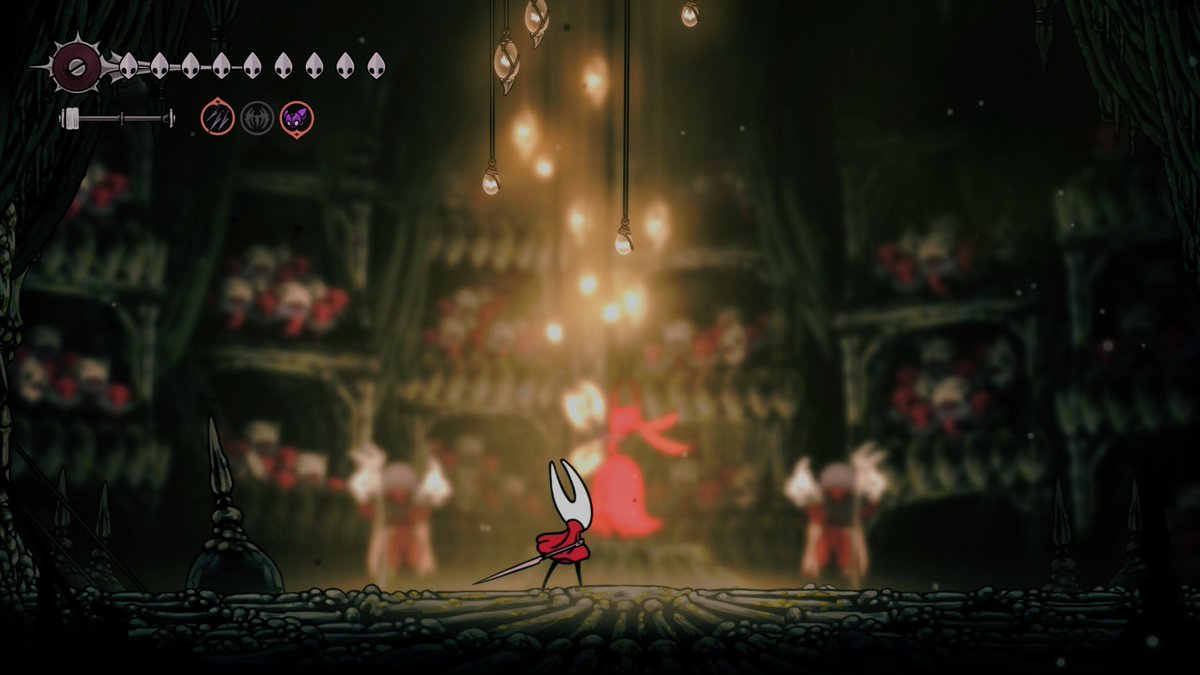 takakurou9's tweet image. 『Hollow Knight: Silksong』🎮
クリアー‼️真エンド👍
今回は頂を目指して🔝エレガントなホーネットと怪しく幻想的な世界🌌操作性良好でサクサク動く。やっぱりベンチは遠いっ🥹
タイマンでガチるボスめちゃ楽しい。とにかくスゴイ達成感😊
#PCGamePass
