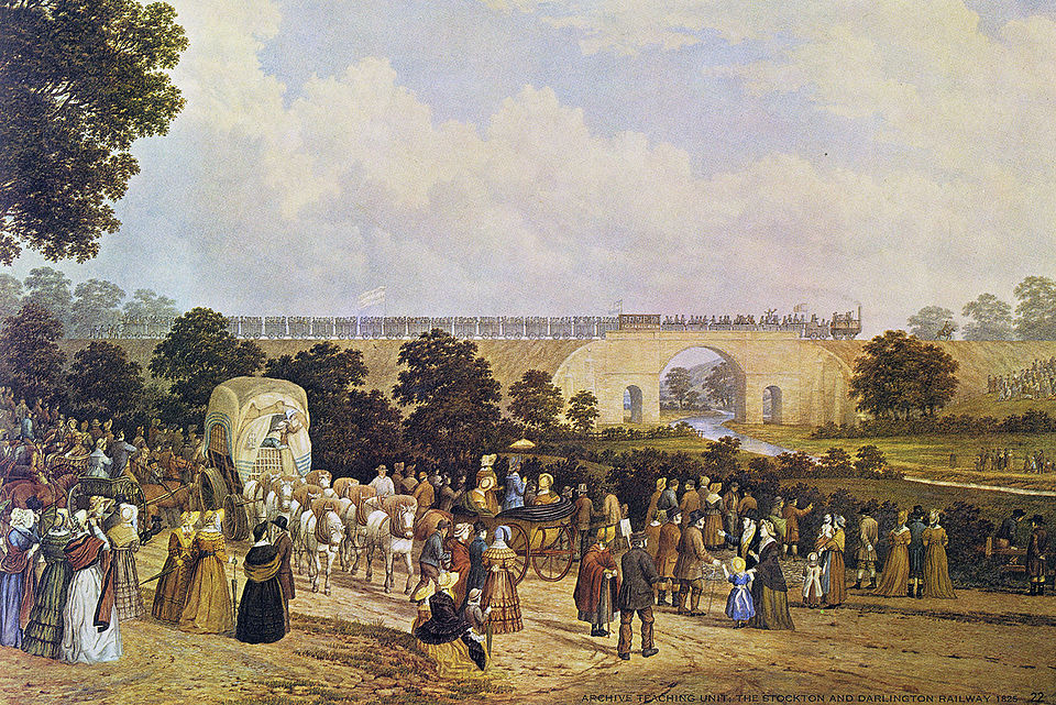 Historium Unearthia (@historiumu) on Twitter photo In 1825, the Stockton and Darlington Railway opened in England. George Stephenson’s Locomotion No. 1 pulled wagons of coal and passengers alike. It was the first public railway to run on steam, with iron tracks that reshaped the world. #BookWormSat
Art: John Dobbin In 1825, the Stockton and Darlington Railway opened in England. George Stephenson’s Locomotion No. 1 pulled wagons of coal and passengers alike. It was the first public railway to run on steam, with iron tracks that reshaped the world. #BookWormSat
Art: John Dobbin