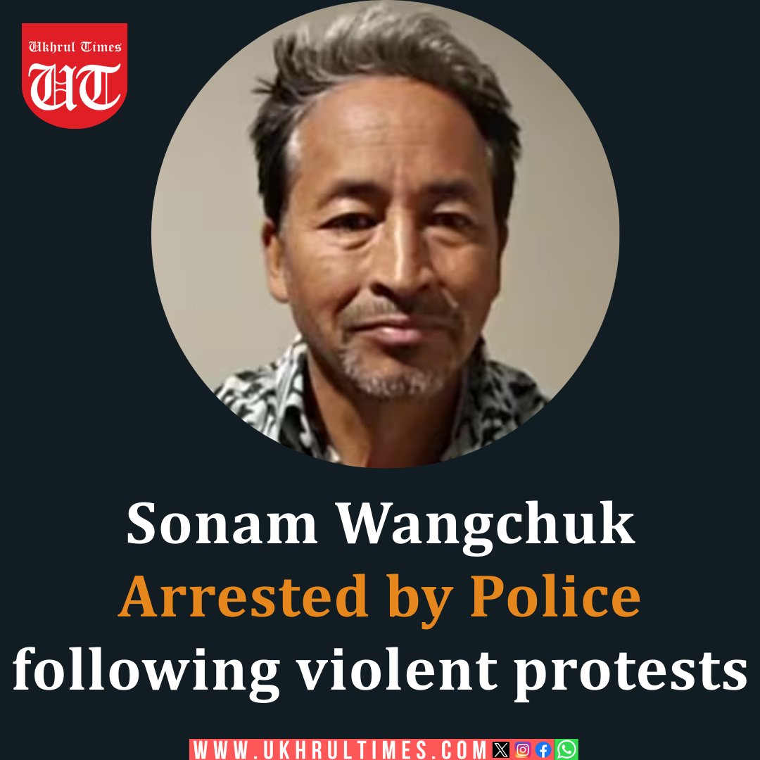 ukhrultimes's tweet image. #UTSnippet: Climate activist and educationist #SonamWangchuk was arrested by Leh Police on Friday following violent protests in #Ladakh on Wednesday. 
The arrest came after unrest broke out during demonstrations demanding Ladakh’s #statehood and inclusion under the…