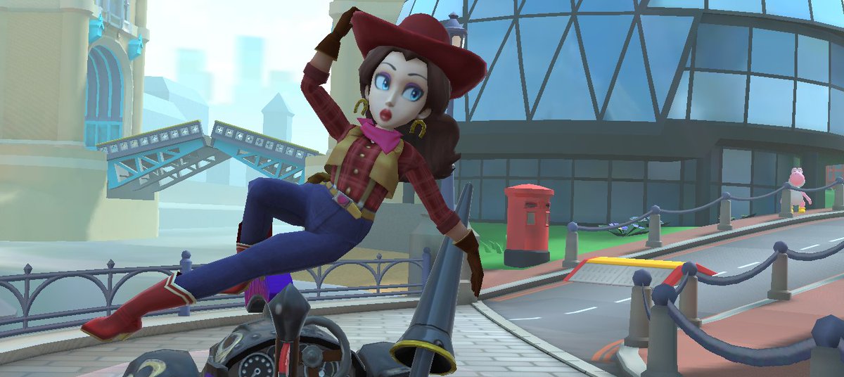 LittleNova20's tweet image. Pauline (Cowgirl) at London Loop 3.♥️🤠
#Pauline #MarioKartTour #MarioKart
(1/2)