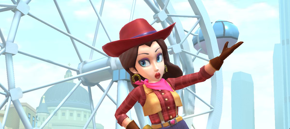LittleNova20's tweet image. Pauline (Cowgirl) at London Loop 3.♥️🤠
#Pauline #MarioKartTour #MarioKart
(1/2)