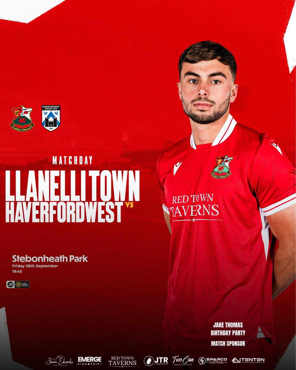 Llanelli Town AFC (@llanellireds) on Twitter photo ⚽️ ITS MATCHDAY!
A huge game at Stebonheath Park this evening as the Reds welcome the Bluebirds <a href="/HaverfordwestFC/">Haverfordwest County AFC 🏴</a> in the #JDCymruPremier!
⏰ 7:45pm Kick Off
🎟️ £8 Adults, £6 Concessions, £3 U16
👉 Purchase tickets online; shorturl.at/wYEIZ
☕️🍺 Cafe 1893 & Jock Stein ⚽️ ITS MATCHDAY!
A huge game at Stebonheath Park this evening as the Reds welcome the Bluebirds <a href="/HaverfordwestFC/">Haverfordwest County AFC 🏴</a> in the #JDCymruPremier!
⏰ 7:45pm Kick Off
🎟️ £8 Adults, £6 Concessions, £3 U16
👉 Purchase tickets online; shorturl.at/wYEIZ
☕️🍺 Cafe 1893 & Jock Stein