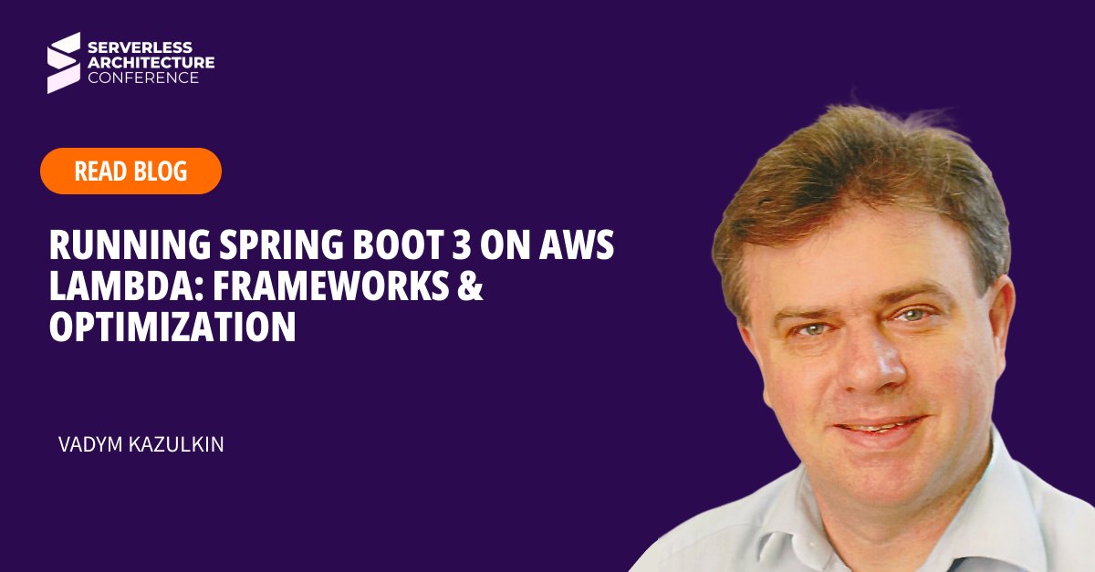 serverlesscon's tweet image. In his latest article, Vadym Kazulkin explores:

☁️ Running Spring Boot 3 with AWS Serverless Java Container
⚡ Measuring cold &amp;amp; warm starts
🔧 Optimizing performance with SnapStart + priming techniques

🔗 serverless-architecture.io/blog/spring-bo…

#Serverless #AWSLambda #SpringBoot3 #Java21