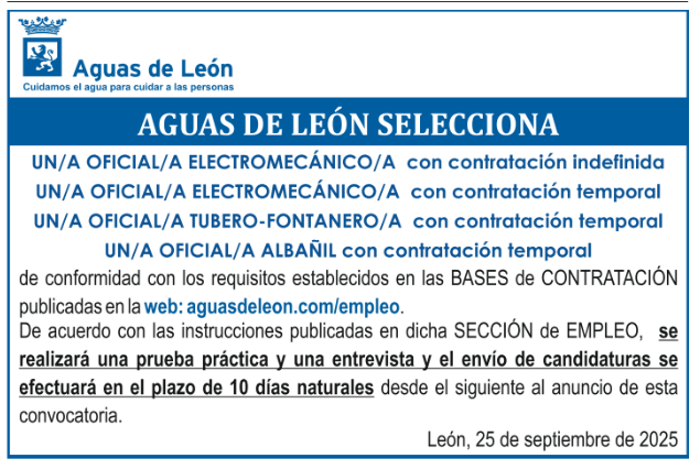 AguasdeLeon's tweet photo. ¡Te estamos buscando! 👷‍♀️👷‍♂️

Entra en la sección de Empleo de nuestra web y mándanos tu candidatura

➡️https://t.co/VRWOt4J5N7

¡Nos encantará conocerte! 😁

#empleo #LeónEsp https://t.co/TdJunR33OL