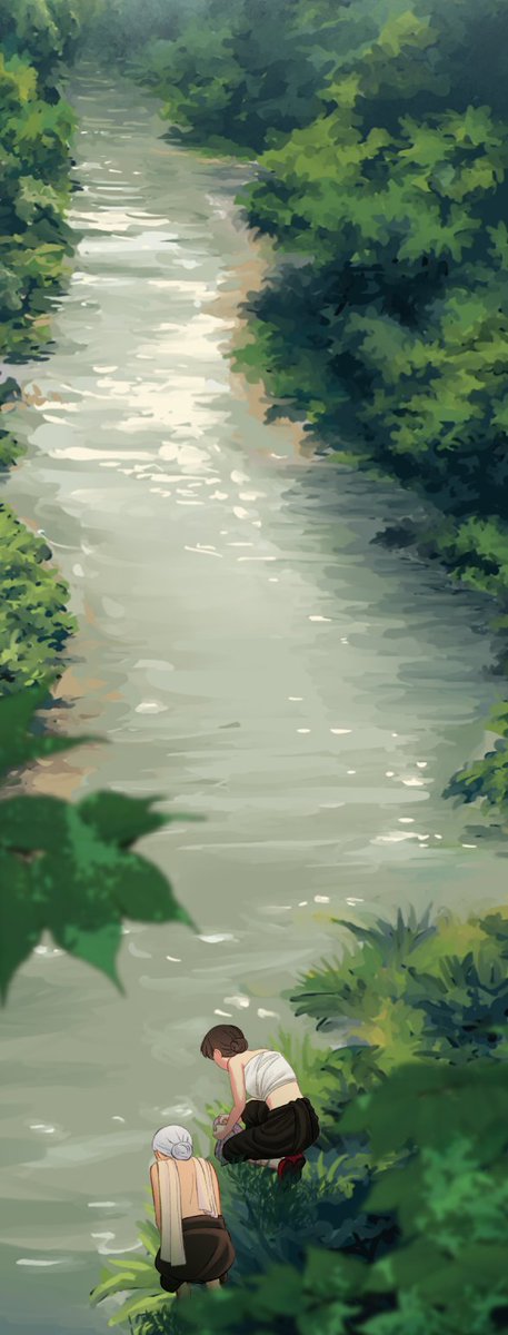 Mululeee's tweet image. ฉากป่าในซีซั่นสอง นอกจาก Asset ที่โหลดมาแล้ว หลายช่องเป็นฝีมือวาดของ @coconcomic คนดีคนเดิมค่ะ 😆