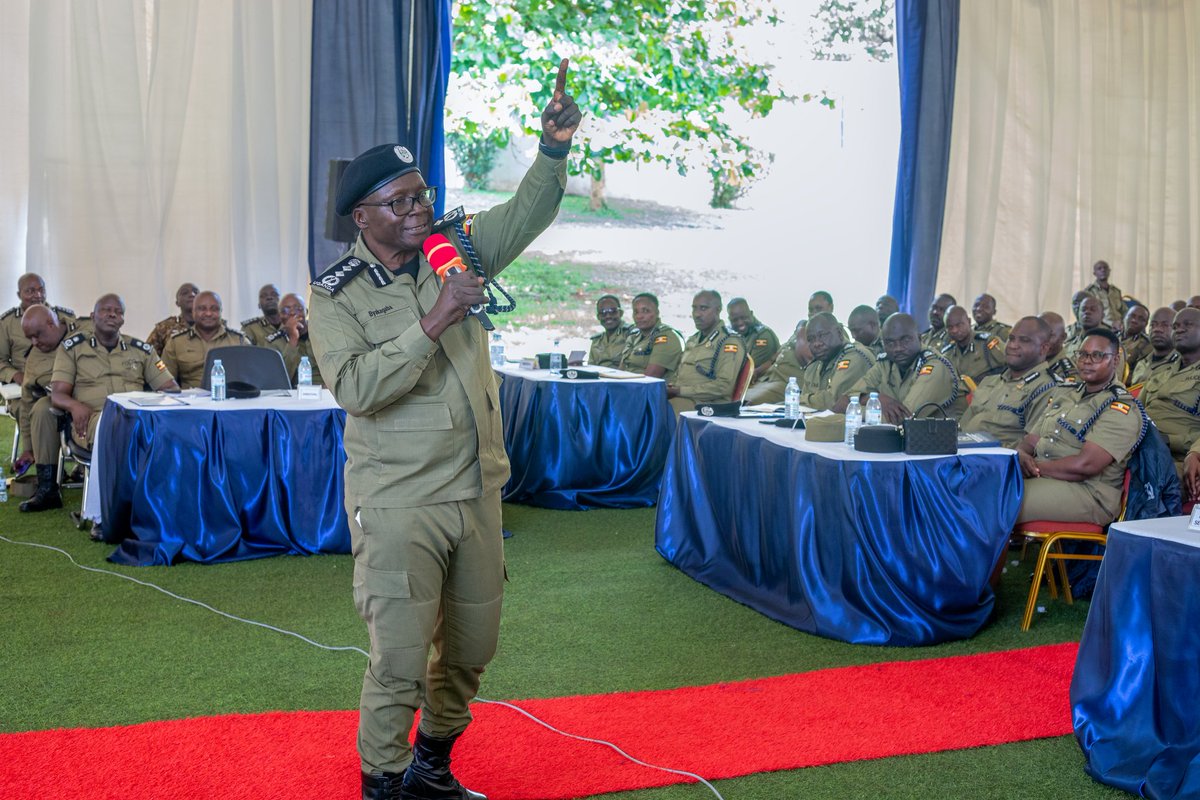 Pictorial: <a href="/igp_ug1/">ABAS BYAKAGABA</a>,  giving an operational brief to Electoral Zonal Commanders, Regional Police Commanders, FFU Sector and Zonal Commanders, and Counter Terrorism Commanders to reiterate their roles and duties in the 2026 General Elections at Police Headquarters Naguru.