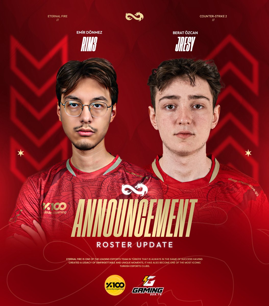 eternalfiregg's tweet image. CS2 kadromuzun ilerleyen sürecinde oyuncumuz Berat “jresy” Özcan benche alınarak yerine Emir “rim3” Dönmez aktif kadroya dahil edilmiştir.
Winline Insight S8’de rim3 yer alacaktır.
Tüm taraftarlarımıza duyurulur.