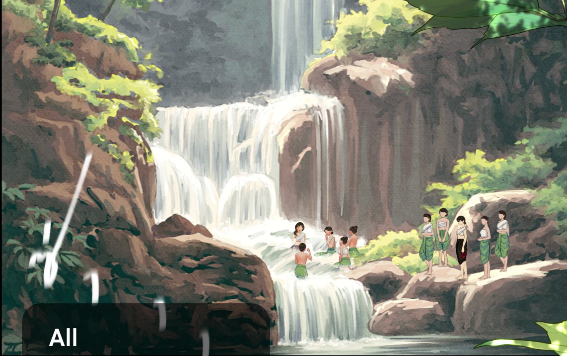 Mululeee's tweet image. ฉากป่าในซีซั่นสอง นอกจาก Asset ที่โหลดมาแล้ว หลายช่องเป็นฝีมือวาดของ @coconcomic คนดีคนเดิมค่ะ 😆