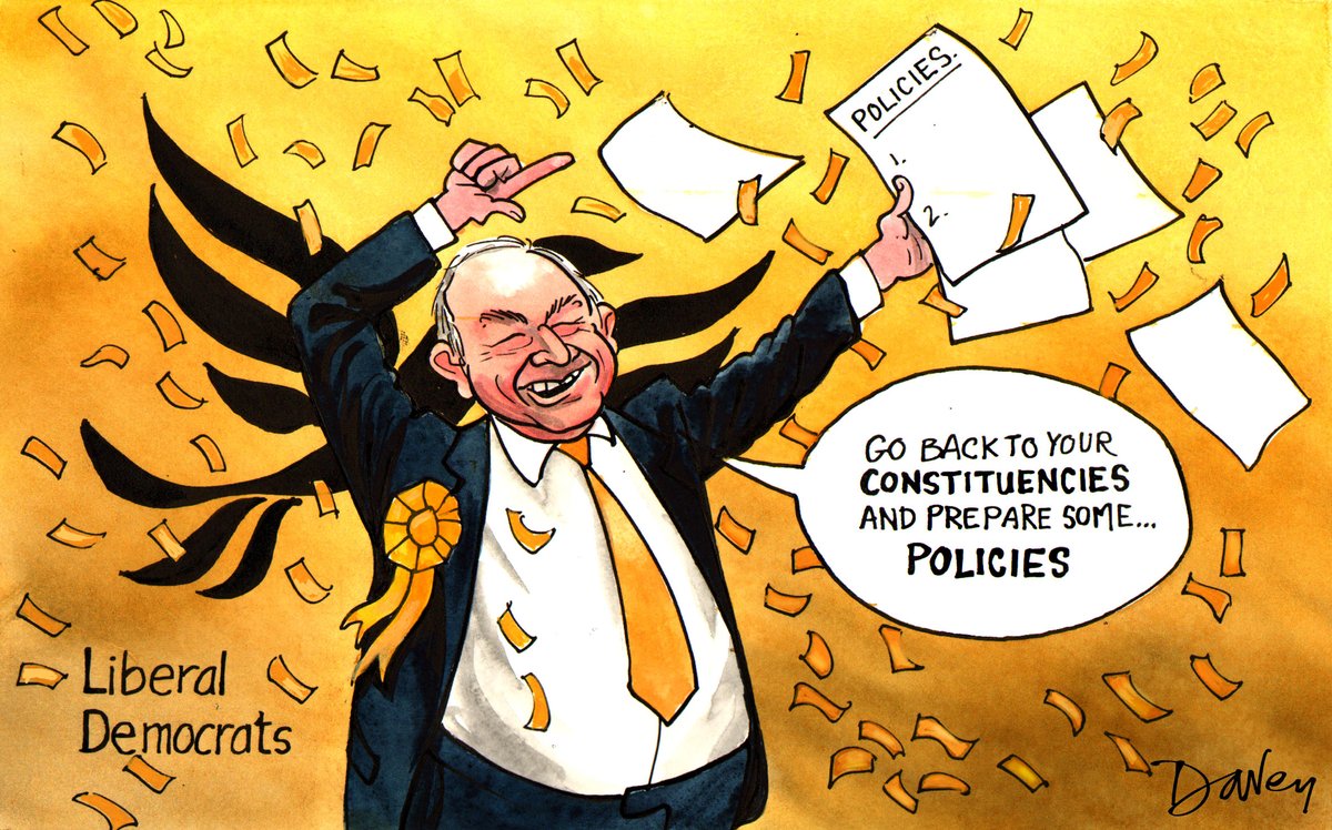 At the Lib Dem conference, Ed Davey presents no new policies but seeks support of disillusioned Tories in order to conquer the peaks of power. Any whiff of expectation from a Lib Dem leader is an inevitable reminder of David Steel's wild hubris. [Telegraph Thursday 25/9/25].