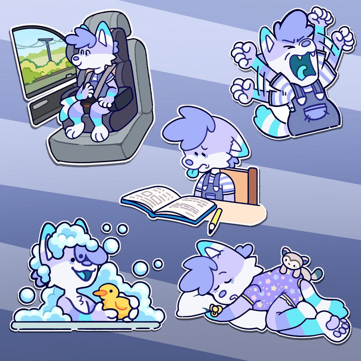 Telegram stickers i drew from <a href="/HoopsieDasie/">Hoops ➡️🩵☁️</a> 's base!!

Im a bit late, but they came out awesome!