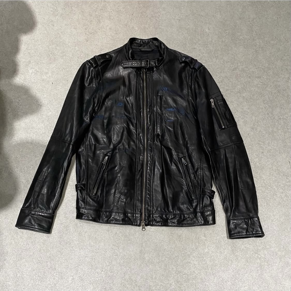 y2k punk 平成ギャル系ダブルジップレザージャケット レザージャケット ハイネック y2k grunge パンク 平成ギャル 00s
