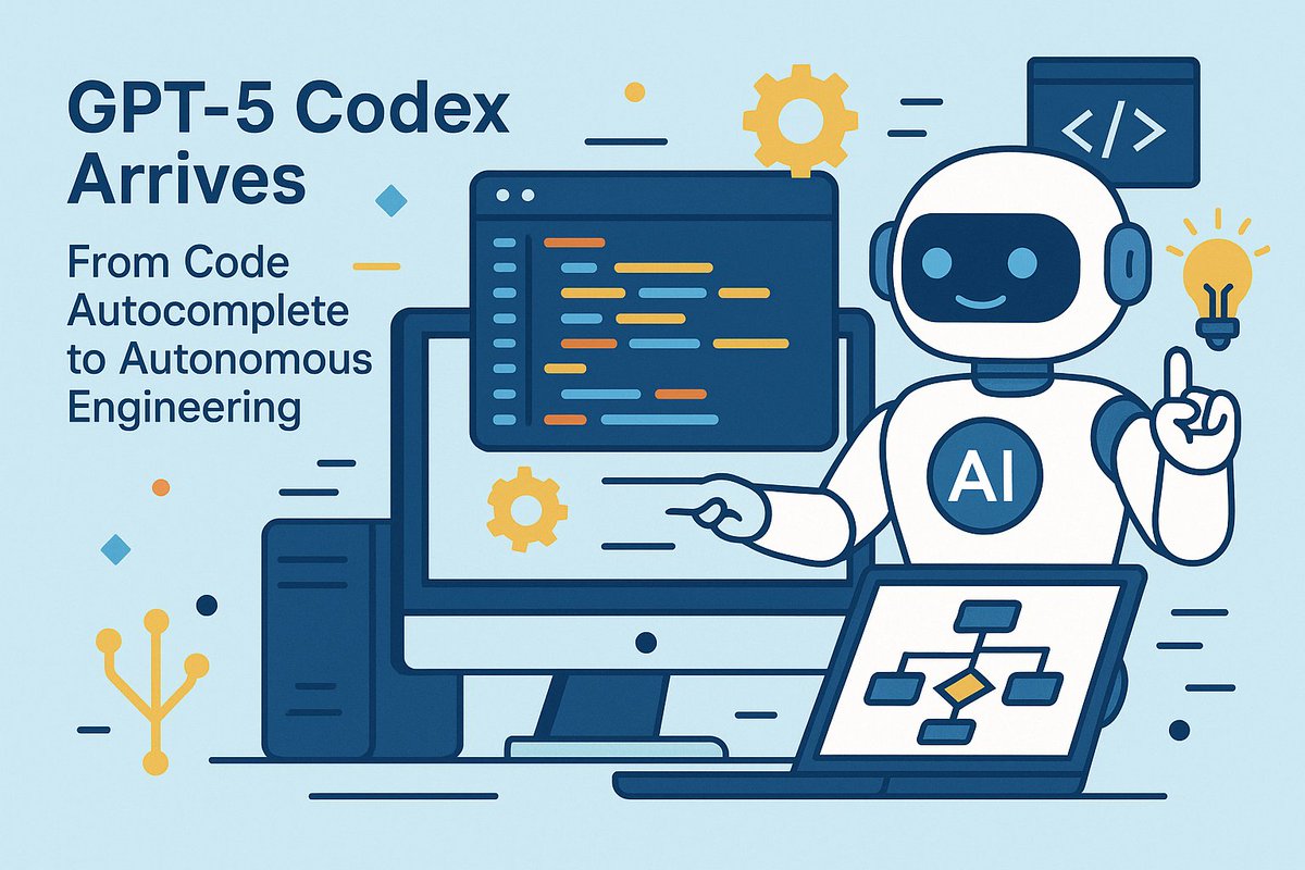 fluidAI1's tweet image. OpenAI launched GPT-5 Codex, a new coding model that can:
⚙️ Debug
🔁 Refactor
🧱 Build entire apps
…with no human input.
Not a suggestion engine — a collaborative engineer.
Autonomous software is officially here.
#GPT5 #AgenticCoding