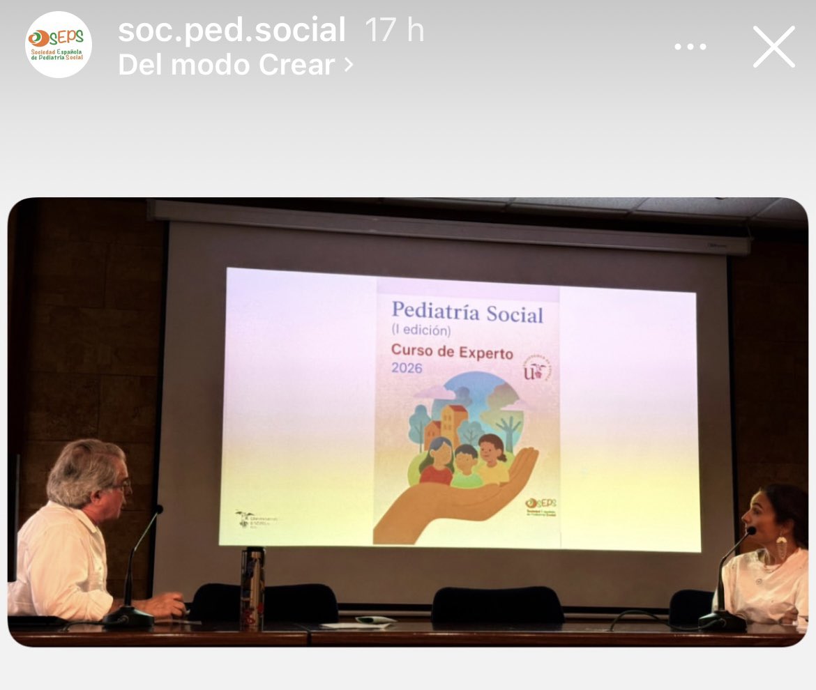 Presentación oficial del I Diploma de Experto en Pediatría Social, una iniciativa que busca dar respuesta a la creciente necesidad de formación en los determinantes estructurales de la salud infantil. Organizado por la US y  el aval de la SEPS. cfp.us.es/cursos/oferta-…