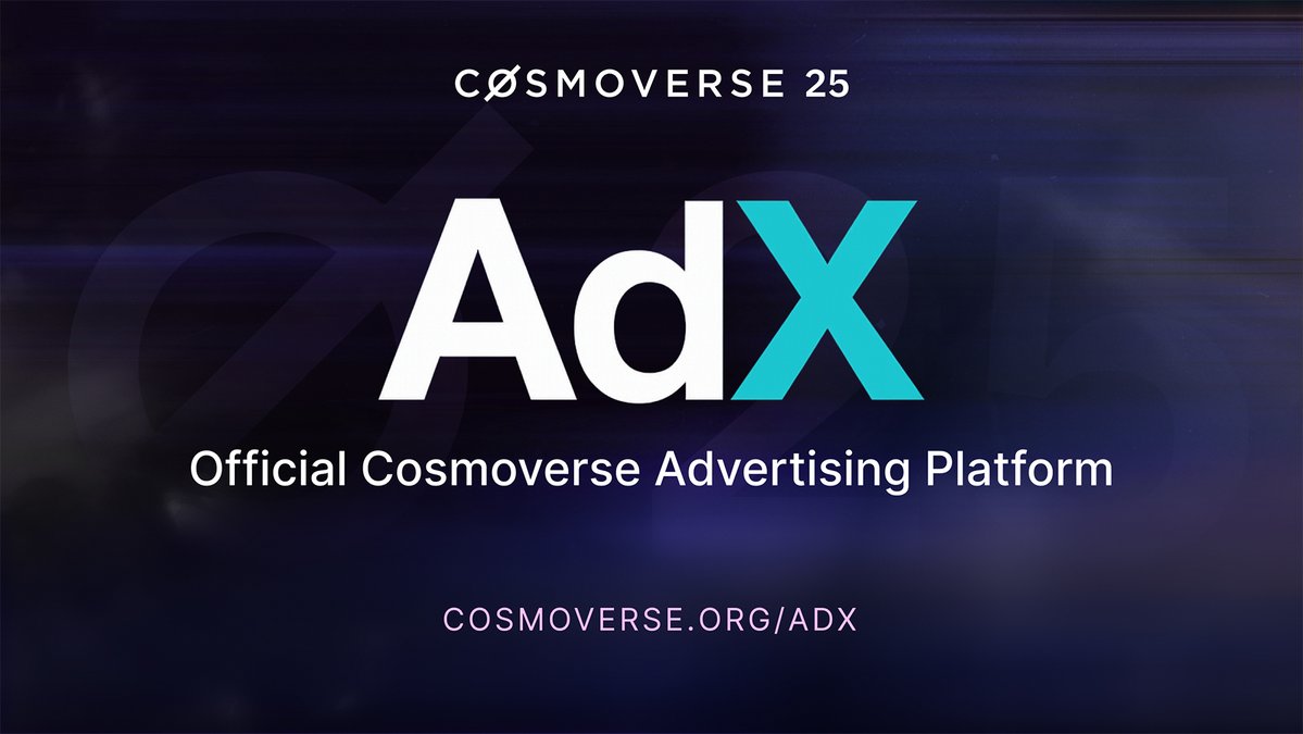 CosmoverseHQ's tweet image. The AdX platform is now live - showcase your brand at #Cosmoverse25
Since 2021, the Cosmoverse stream has reached 110,000+ views worldwide.
Highlight your brand on stage & during the stream to a global audience following the next generation of finance: cosmoverse.org/adx