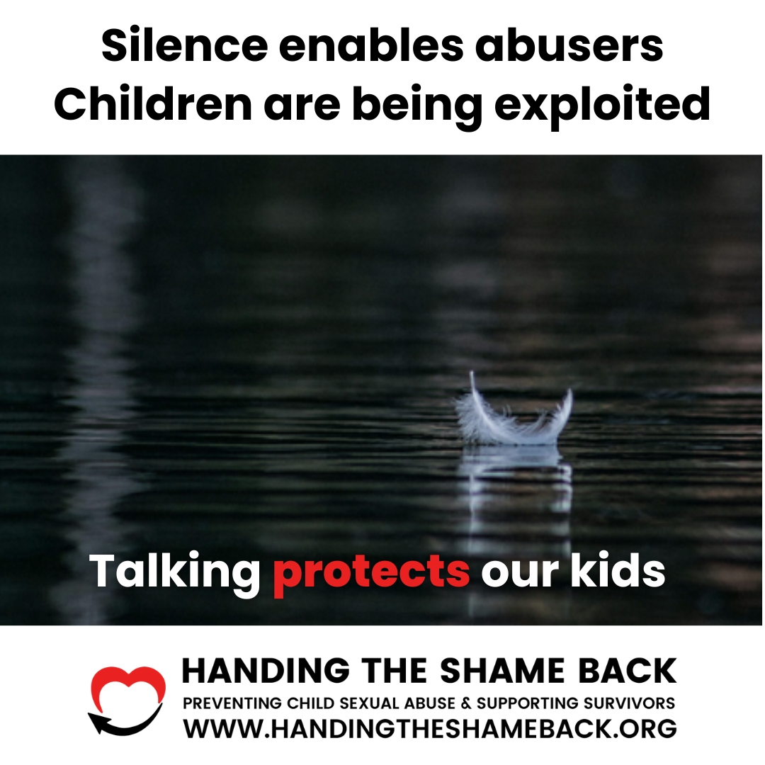 When child sexual abuse is kept silent, no one wins. The abusers get to continue on abusing knowing the secret won't be revealed. This enables more children to be exploited. If Safe Adults were to talk about this, it would help normalise a conversation, and protect our kids.