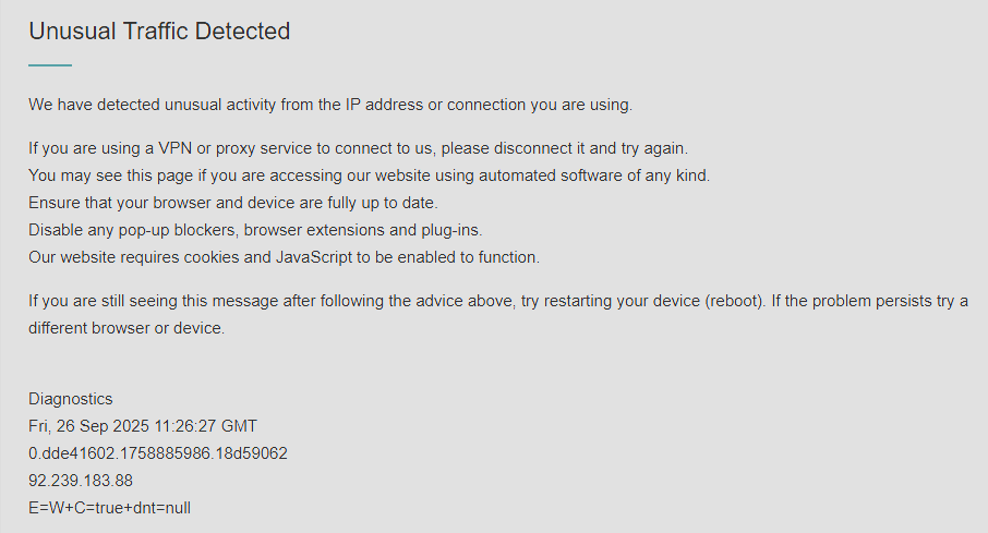 JOSH_DALEK's tweet photo. @gigsandtours Now I get this, I'm on one browser, in one tab. Not on a VPN. 

This is honestly a joke, why is buying tickets nowadays impossible? https://t.co/Ef3p4MZmOE