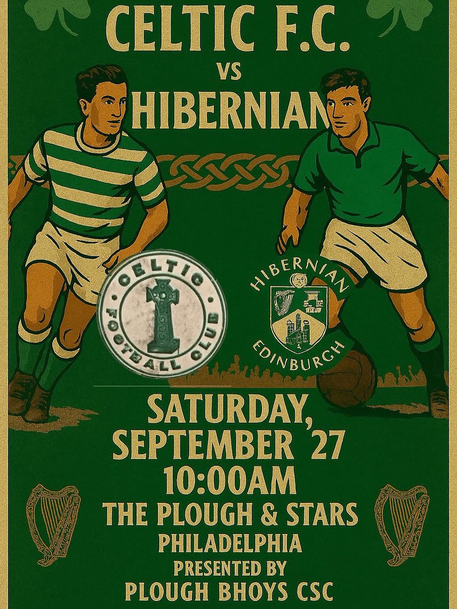 Plough Bhoys CSC ๐๐ฎ๐ช (@ploughbhoyscsc) on Twitter photo ๐ Celtic v Hibernian
๐
 Saturday, September 27
โฐ 10:00 AM
๐ Plough & the Stars, Old City, Philadelphia
<a href="/pittsburghcsc/">Pittsburgh Celtic Supporters Club</a> <a href="/DetroitCSC/">๐ฏ๐๐๐๐๐๐ ๐ฎ๐๐๐๐๐ ๐พ๐๐๐๐๐๐๐๐๐</a>  <a href="/NYFenianBhoys/">Manhattan #1 C.S.C, New York Fenian Bhoys</a> <a href="/FCFeniansATL/">Fulton County Fenians - Celtic Supporters Club</a> <a href="/ACSOMPOD/">A Celtic State Of Mind (ACSOM)</a> <a href="/LoneStarCSC/">Lone Star CSC ๐</a> <a href="/CelticLos/">Los Angeles Celtic Supporters Club</a> <a href="/CQN/">Paul Brennan</a> <a href="/CeltExchange/">Celtic Exchange Podcast</a> <a href="/CelticFC/">Celtic Football Club</a> <a href="/Miami_CSC/">Miami Celtic Supporters Club</a> <a href="/PloughStars/">Plough & the Stars</a> <a href="/ClevelandCeltic/">Cleveland Celtic</a> <a href="/GreenMtnCSC/">Green Mountain Celtic Supporters Club</a> ๐ Celtic v Hibernian
๐
 Saturday, September 27
โฐ 10:00 AM
๐ Plough & the Stars, Old City, Philadelphia
<a href="/pittsburghcsc/">Pittsburgh Celtic Supporters Club</a> <a href="/DetroitCSC/">๐ฏ๐๐๐๐๐๐ ๐ฎ๐๐๐๐๐ ๐พ๐๐๐๐๐๐๐๐๐</a>  <a href="/NYFenianBhoys/">Manhattan #1 C.S.C, New York Fenian Bhoys</a> <a href="/FCFeniansATL/">Fulton County Fenians - Celtic Supporters Club</a> <a href="/ACSOMPOD/">A Celtic State Of Mind (ACSOM)</a> <a href="/LoneStarCSC/">Lone Star CSC ๐</a> <a href="/CelticLos/">Los Angeles Celtic Supporters Club</a> <a href="/CQN/">Paul Brennan</a> <a href="/CeltExchange/">Celtic Exchange Podcast</a> <a href="/CelticFC/">Celtic Football Club</a> <a href="/Miami_CSC/">Miami Celtic Supporters Club</a> <a href="/PloughStars/">Plough & the Stars</a> <a href="/ClevelandCeltic/">Cleveland Celtic</a> <a href="/GreenMtnCSC/">Green Mountain Celtic Supporters Club</a>