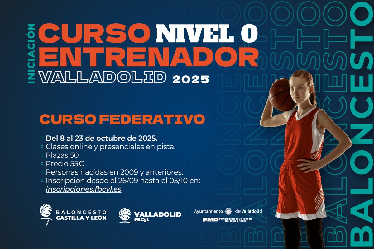 Curso de entrenadores de NIVEL 0  

❗️Abiertas ya las inscripciones  

Apúntate en: inscripciones.fbcyl.es 

📷Curso de entrenadores Nivel 0 👇