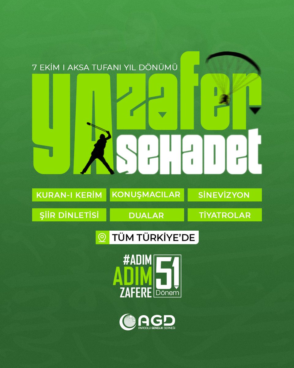 agdorgtr's tweet image. 📍7 Ekim Ya Zafer Ya Şehadet!

&quot;Zafer inananlarındır ve zafer yakındır!&quot;

📌 Tüm Türkiye&apos;de

#YaZaferYaŞehadet
#AdımAdımZafere